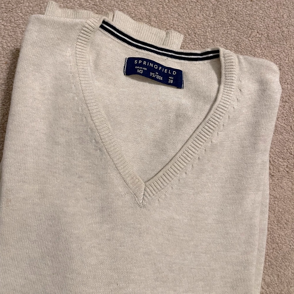 Mens Springfield lightweight knit V-Neck sweater